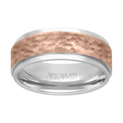 11-WV7479WR-G.00 - ARTCARVED - Comfort Fit wedding band with brushed hammered finish and bright flat edges Please note hand hammered styles will have slight variations due to the nature of the manufacturing process