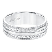 11-WV8671RW7-G.00 - ARTCARVED - 7MM Comfort Fit Wedding Band with a Wheat Motif and Milgrain Accent with Milgrain Edges