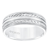 11-WV8671RW7-G.00 - ARTCARVED - 7MM Comfort Fit Wedding Band with a Wheat Motif and Milgrain Accent with Milgrain Edges