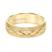 11-WV8878Y65-G.00 - ARTCARVED - Low Dome Flat Edge Carved Wedding Band