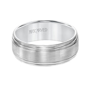 11-WV8890W8-G.00 - ARTCARVED - Flat Round Edge Carved Wedding Band