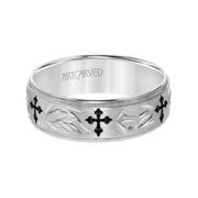 11-WV8909W7-G.00 - ARTCARVED - Low Dome Round Edge Carved Wedding Band