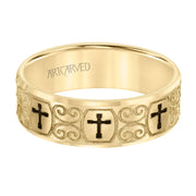 11-WV8911Y7-G.00 - ARTCARVED - Flat Bevel Edge Carved Wedding Band