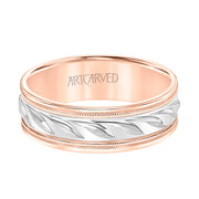 11-WV9064RW7-G.00 - ARTCARVED - Low Dome Round Edge Carved Wedding Band