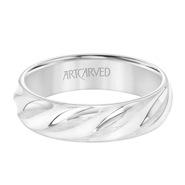 11-WV9065W6-G.00 - ARTCARVED - High Dome Flat Edge Carved Wedding Band