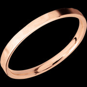 2 mm wide Flat 14K Rose Gold band.