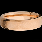 6 mm wide Beveled 14K Rose Gold band.