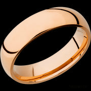 6 mm wide Domed 14K Rose Gold band.