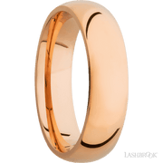 6 mm wide Domed 14K Rose Gold band.