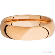 6 mm wide Domed 14K Rose Gold band.