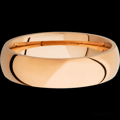 6 mm wide Domed 14K Rose Gold band.