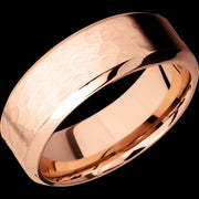 8 mm wide High Bevel 14K Rose Gold band.