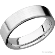 6 mm wide Flat 14K White Gold band.