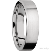 6 mm wide Flat 14K White Gold band.