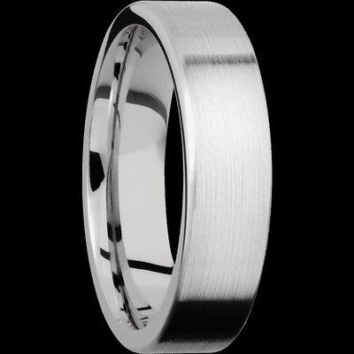 6 mm wide Flat 14K White Gold band.