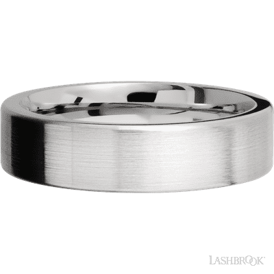 6 mm wide Flat 14K White Gold band.