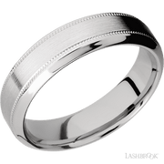 6 mm wide High Bevel Milgrain 14K White Gold band.