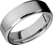 14K White gold 7mm beveled band