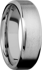 14K White gold 7mm beveled band