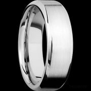 7 mm wide Beveled 14K White Gold band.