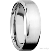 7 mm wide Beveled 14K White Gold band.
