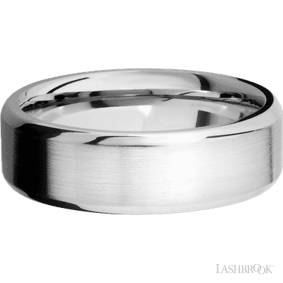 7 mm wide Beveled 14K White Gold band.