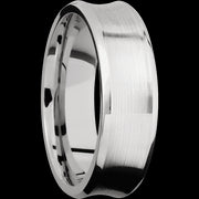 7 mm wide Concave Bevel 14K White Gold band.