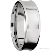 7 mm wide Concave Bevel 14K White Gold band.