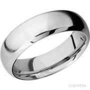 7 mm wide Domed Bevel 14K White Gold band.