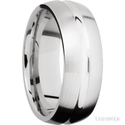 8 mm wide Domed Center Concave 14K White Gold band.