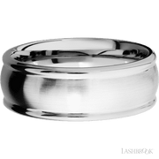 8 mm wide Domed Rounded Edges 14K White Gold band.