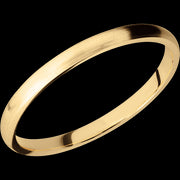 2 mm wide Domed 14K Yellow Gold band.