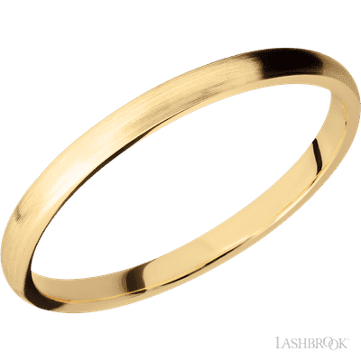 2 mm wide Domed 14K Yellow Gold band.