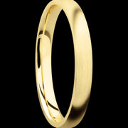 3 mm wide Domed 14K Yellow Gold band.