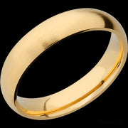 5 mm wide Domed 14K Yellow Gold band.