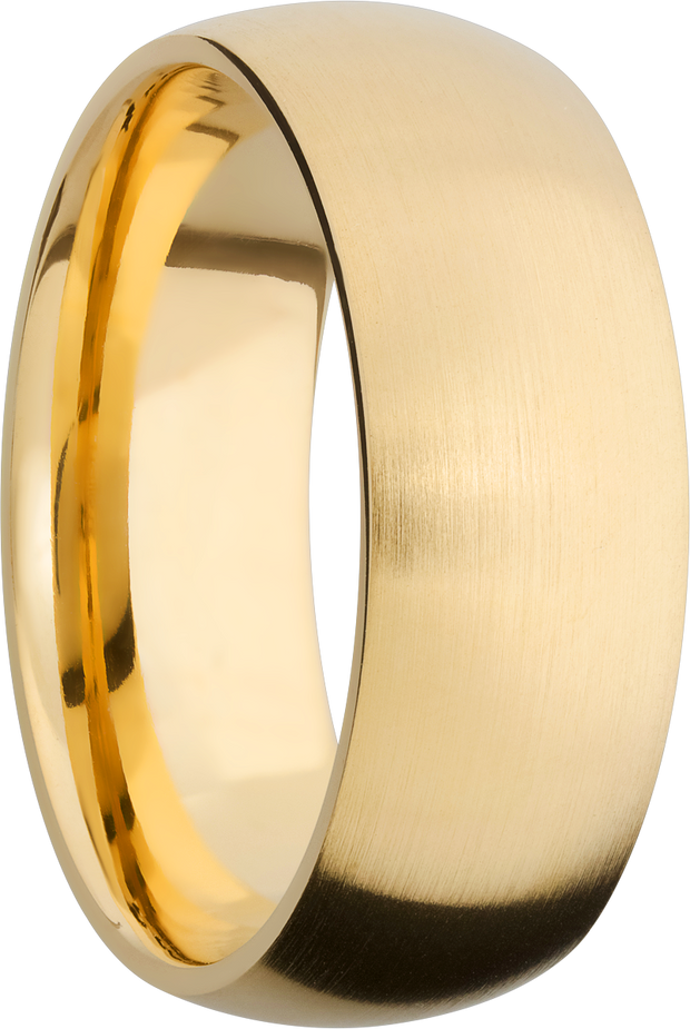 14K Yellow gold 8mm domed band