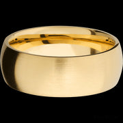 8 mm wide Domed 14K Yellow Gold band.