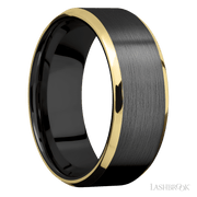 Zirconium with Satin Finish and 14K Yellow Gold Inlay