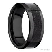 Zirconium with Satin Finish and Dinosaur Bone Black Inlay