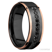 Zirconium with Satin Finish and 14K Rose Gold Inlay