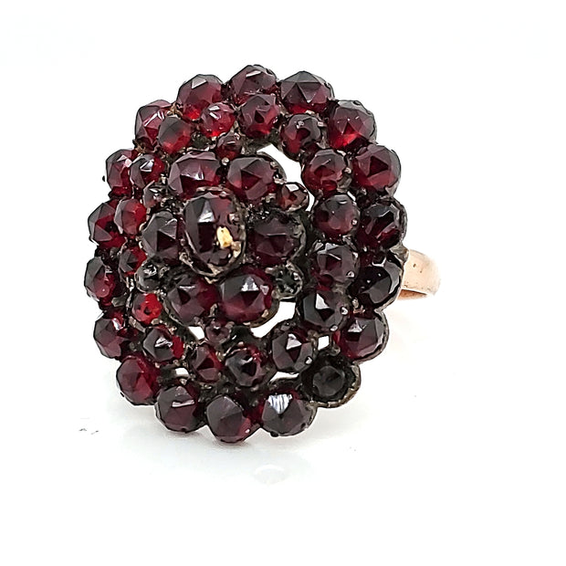 Vintage Bohemian Garnet 9Kt Yellow Gold Ring