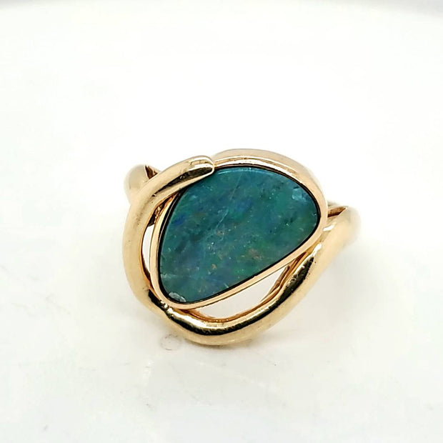 14kt Yellow gold Australian Boulder Opal Ring