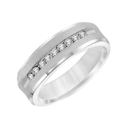 Flat Round Edge Diamond Wedding Band
