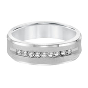 Flat Round Edge Diamond Wedding Band