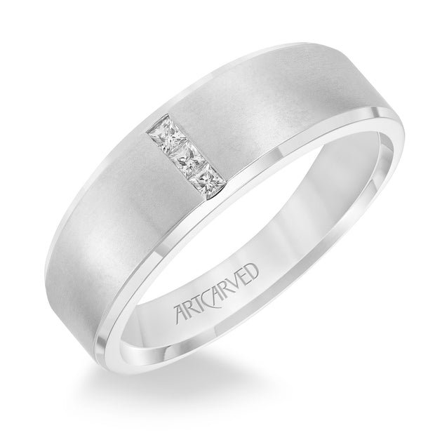 21-V8928W7-G.00 - ARTCARVED - Low Dome Step Edge Diamond Wedding Band