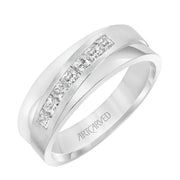 21-V8929W7-G.00 - ARTCARVED - Flat Flat Edge Diamond Wedding Band