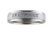 21-V3107W-G.00 - ARTCARVED - Comfort Fit, diamond wedding band with vertical brushed finish and bright, rolled edges