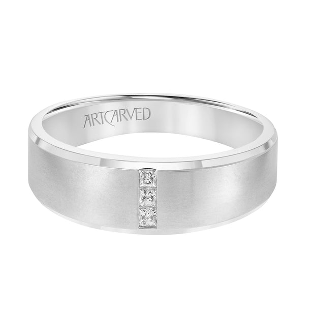21-V8928W7-G.00 - ARTCARVED - Low Dome Step Edge Diamond Wedding Band