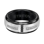 Dome Round Edge Stone Wedding Band