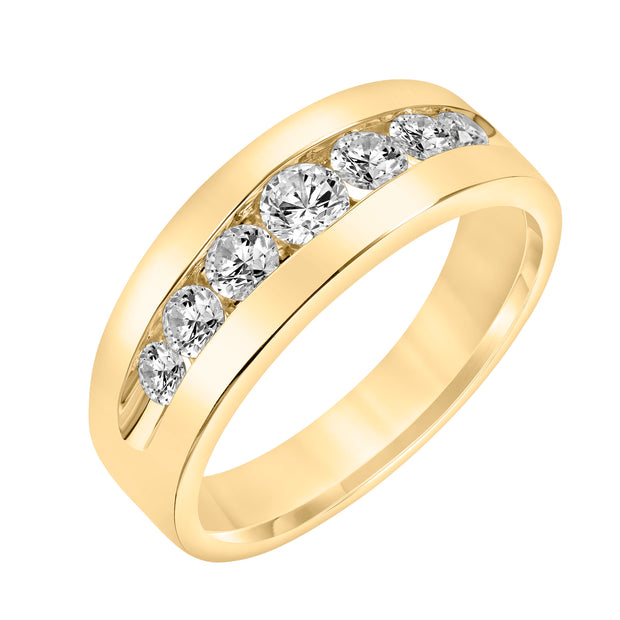 22-9156Y-G.X0 - Goldman - 4.5mm Mens Graduated Channel Set Round Lab-Grown Diamond Band